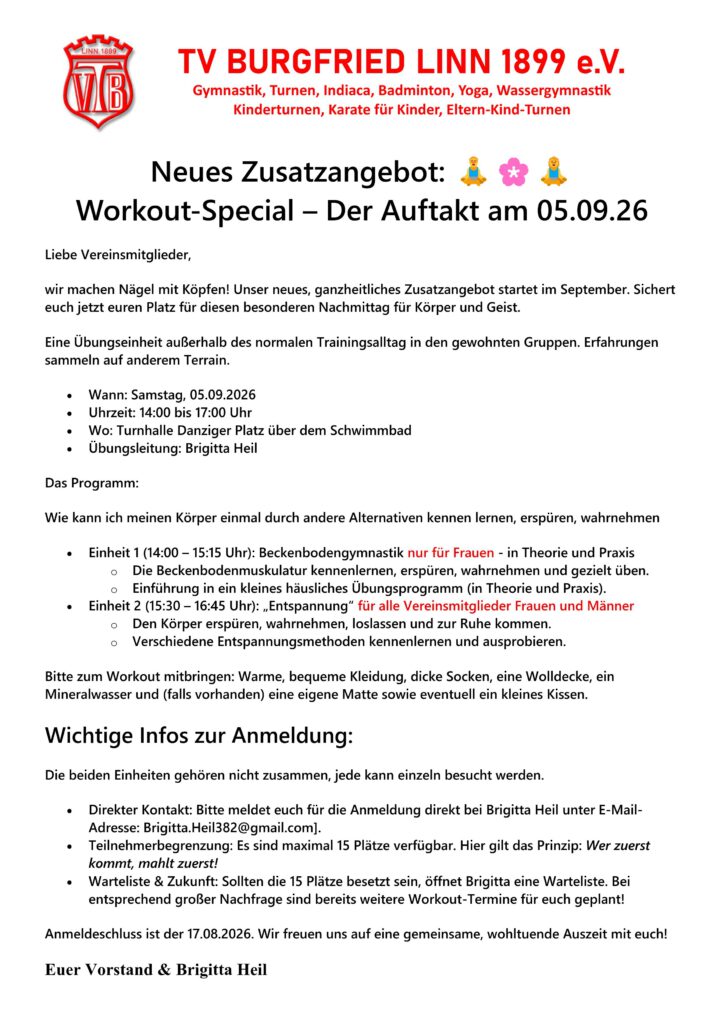 Zusätzliches Sportangebot im TVB